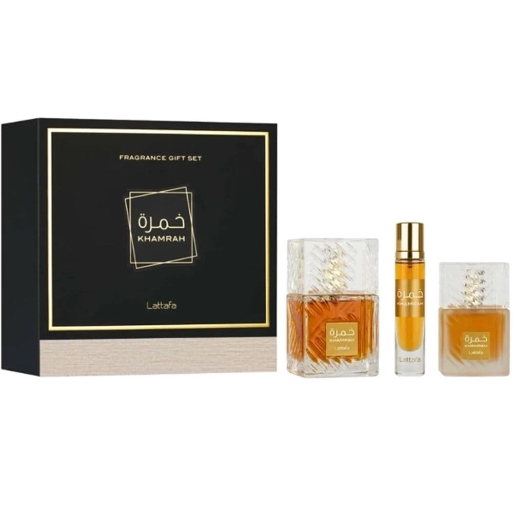 KIT LATTAFA KHAMRAH EDP 100ML + 12ML + HAIR MIST